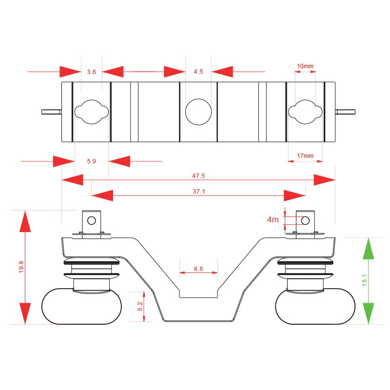 Elumen8 OC104 Omega Clamp (4mm Thickness) - Main View