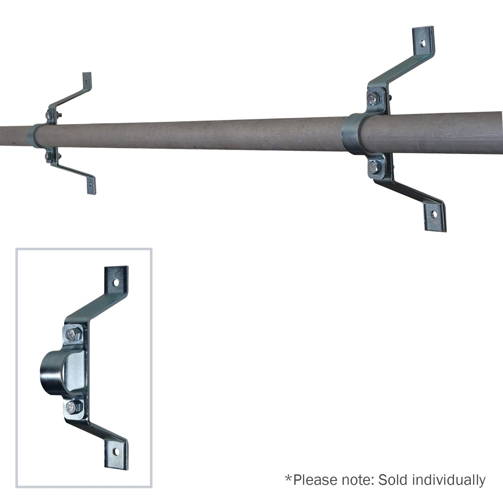 Elumen8 Pipe To Wall Bracket 100mm Zinc - Back Panel and Connections