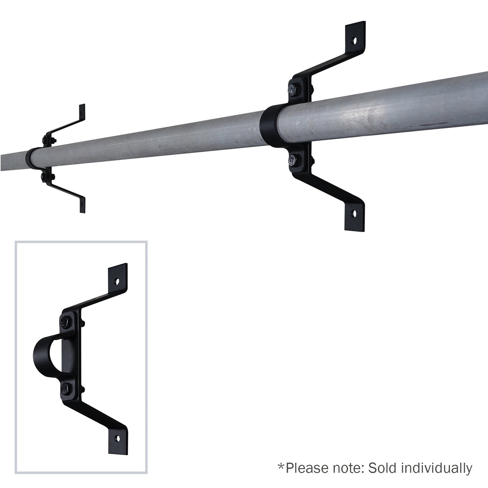 Elumen8 Pipe To Wall Bracket 100mm Black - Alternate View 1
