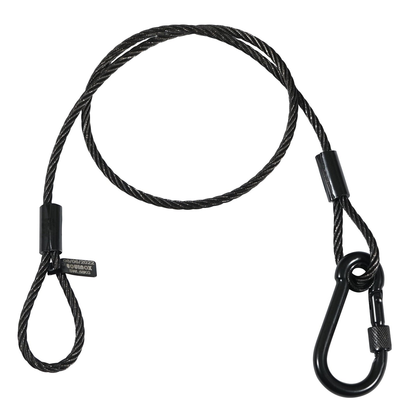 Equinox 75cm Black Stainless Steel Safety Wire 50kg - Main View
