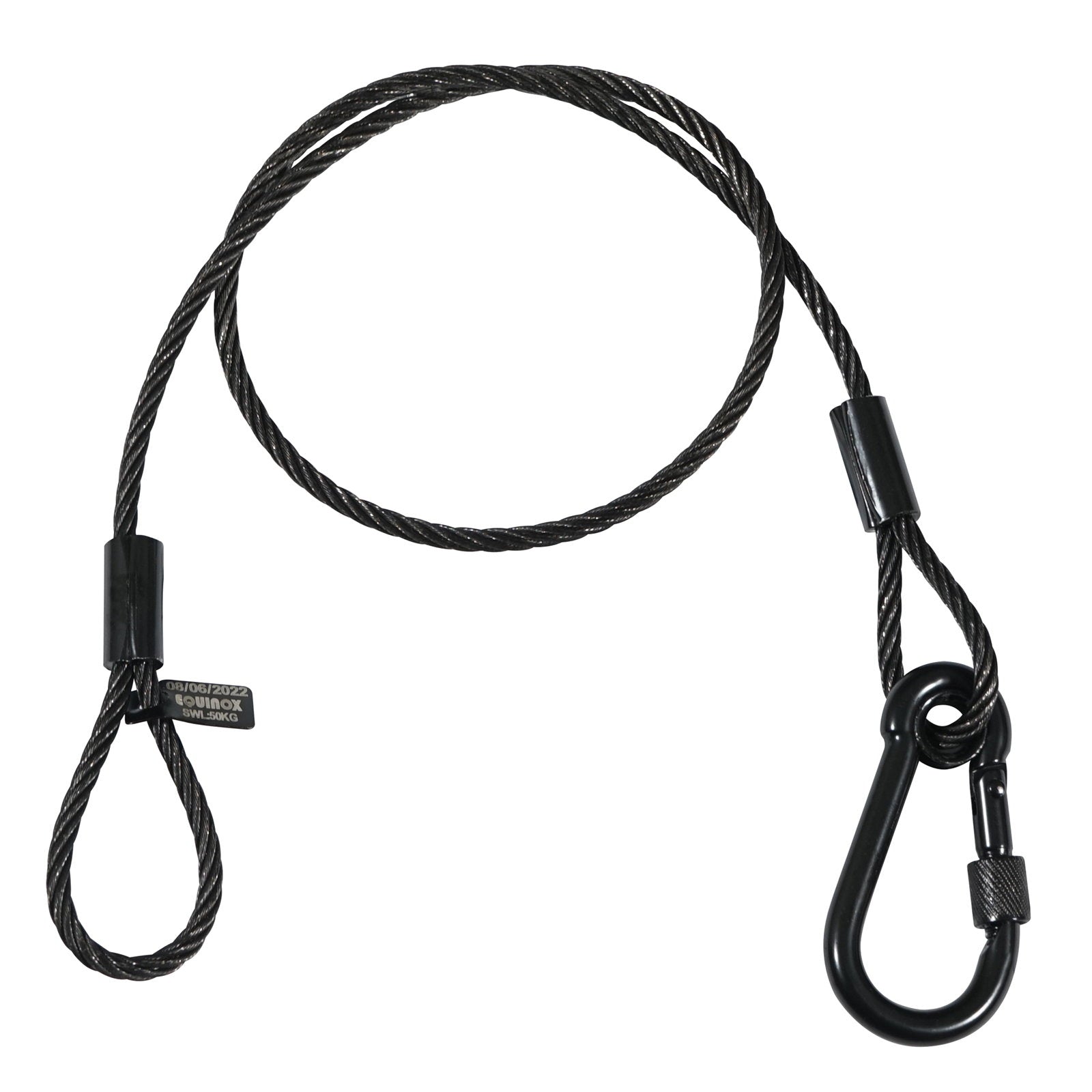Equinox 75cm Black Stainless Steel Safety Wire 50kg - Main View