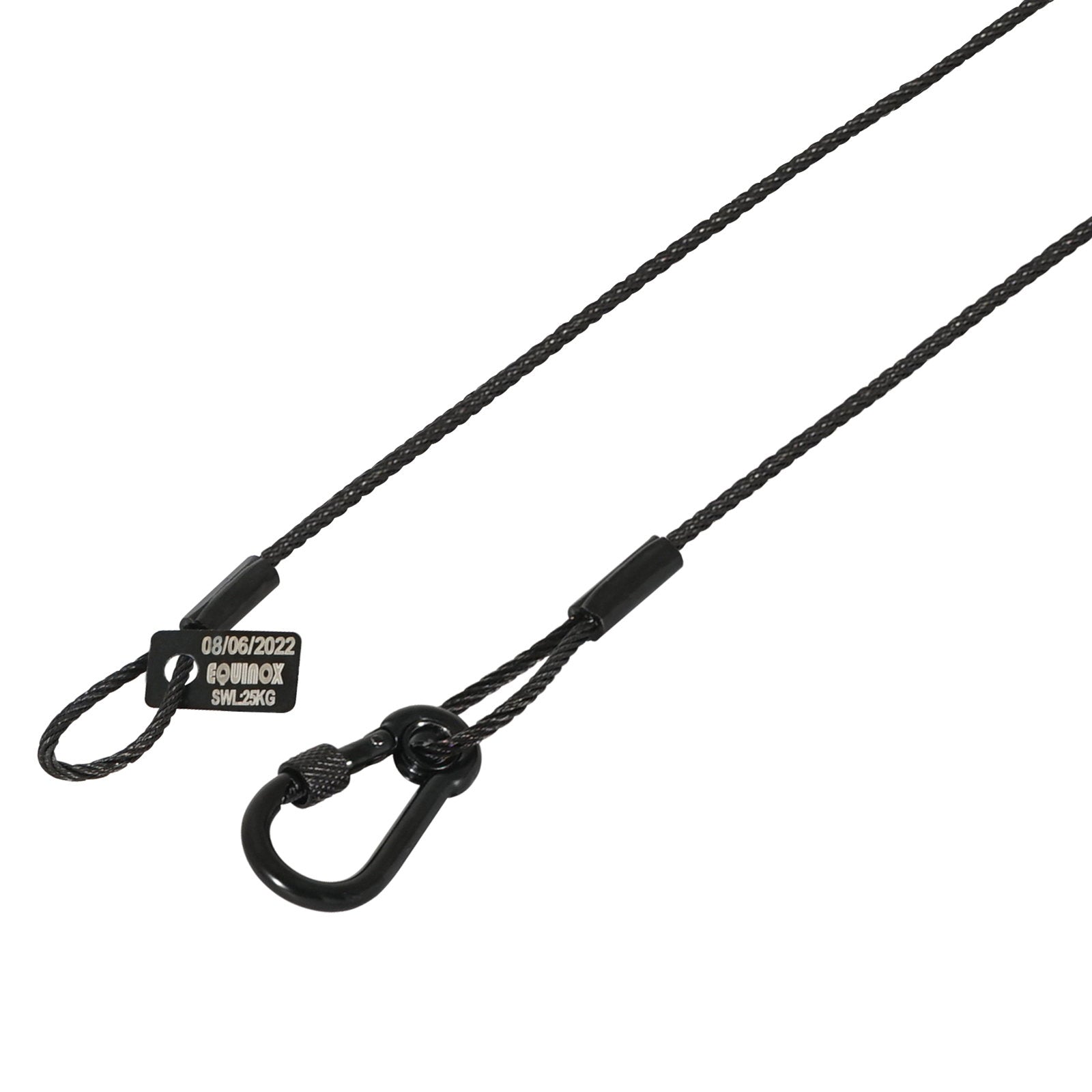 Equinox 100cm Black Stainless Steel Safety Wire 50kg - Main View