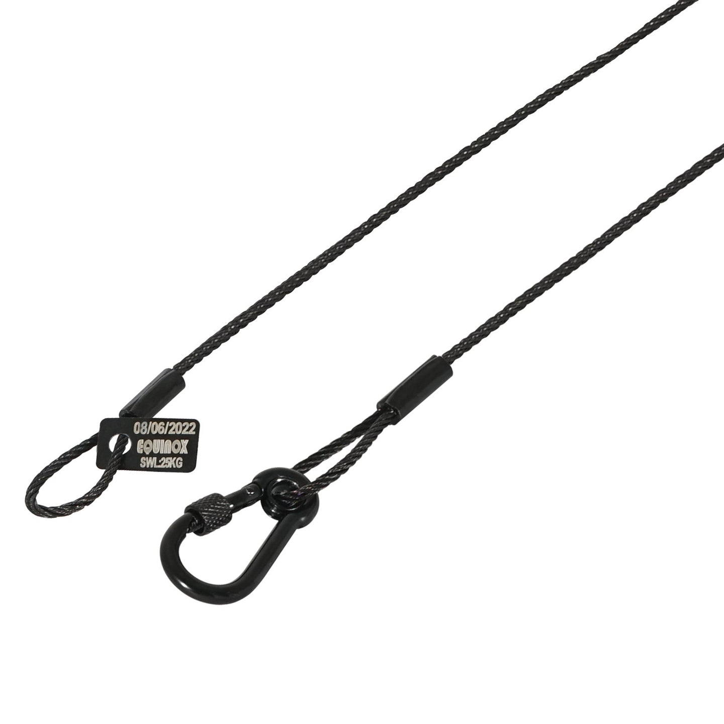 Equinox 100cm Black Stainless Steel Safety Wire 50kg - Main View