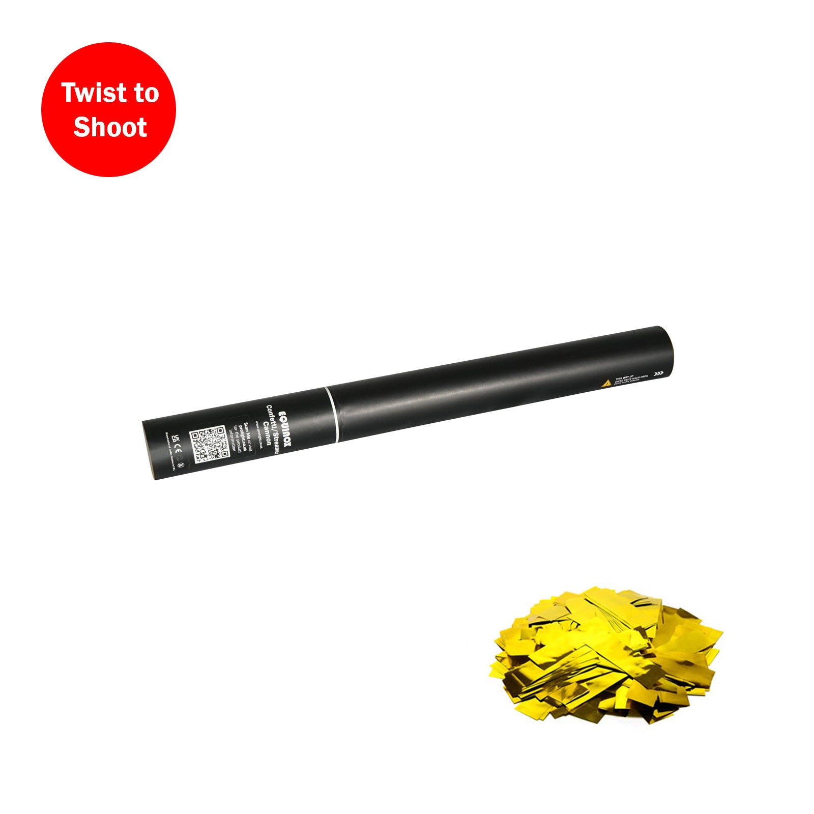 Equinox Handheld Confetti Cannon 50cm Gold Metallic - Main View