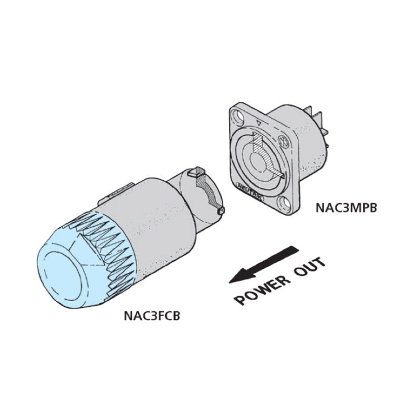 Neutrik powerCON B-type Chassis Connector Grey NAC3MPXXB - Main View