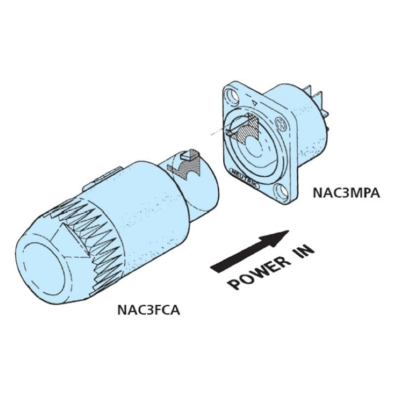 Neutrik powerCON B-type Chassis Connector Grey NAC3MPXXB - Alternate View 1