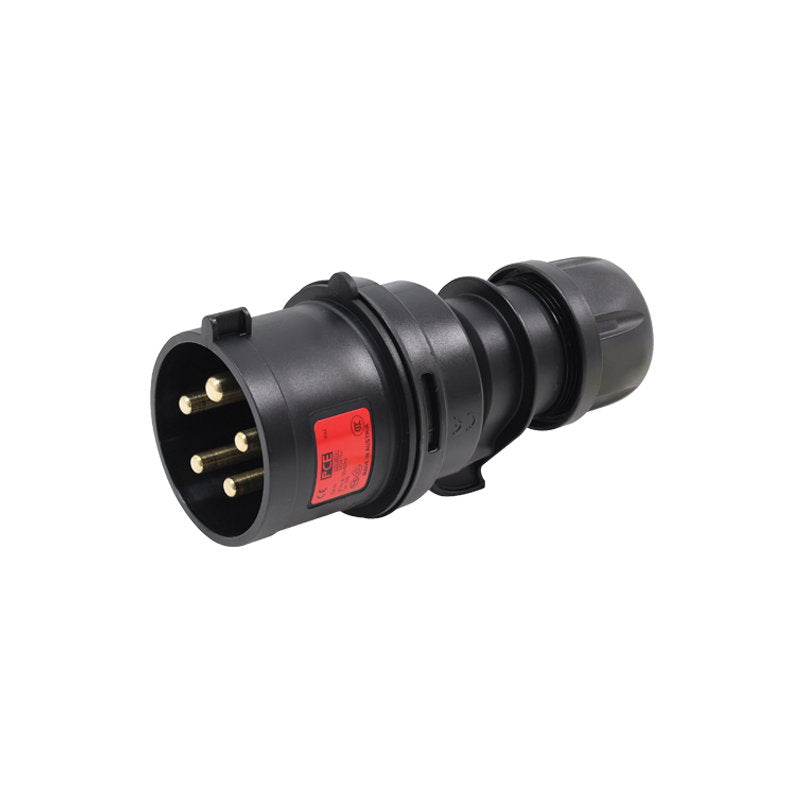 PCE 32A 415V 3P+N+E Black Plug (025-6xs) - Alternate View 1