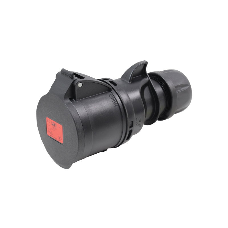 PCE 32A 415V 3P+N+E Black Socket (225-6xs) - Alternate View 1
