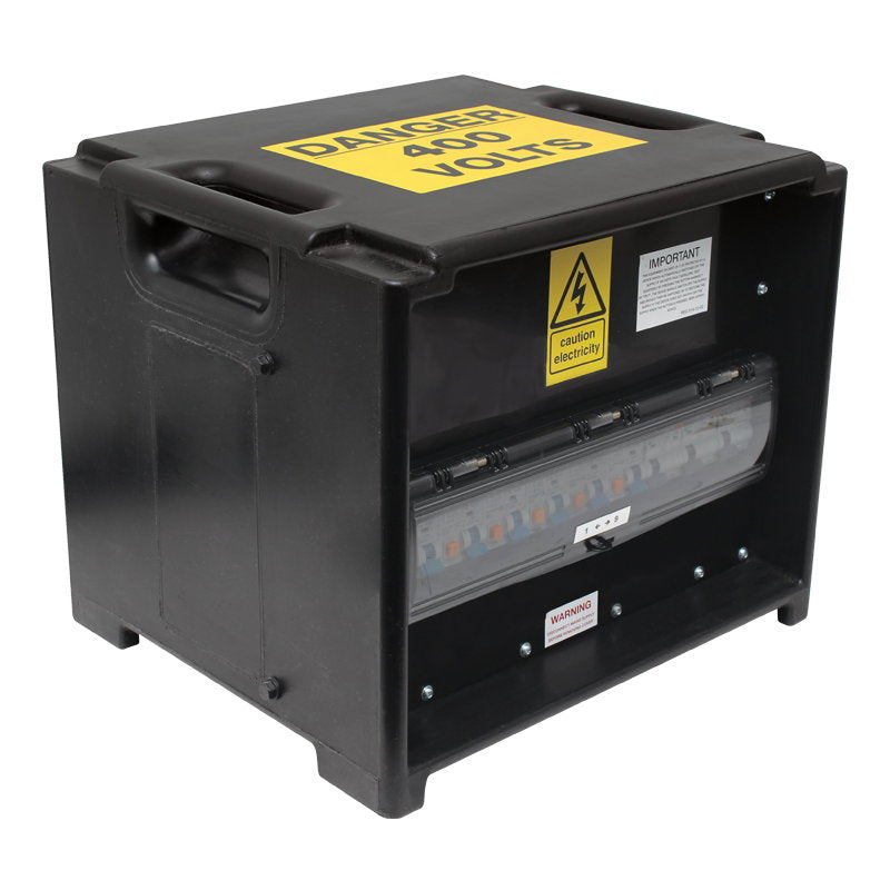 Elumen8 MERZ Distribution Box 63A 3PH RCBO (A80) - Back Panel and Connections