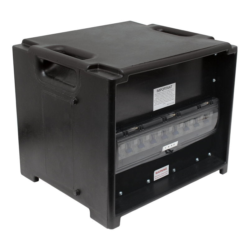 Elumen8 MERZ Distribution Box 63A 3PH RCBO (A80BLK) - Back Panel and Connections