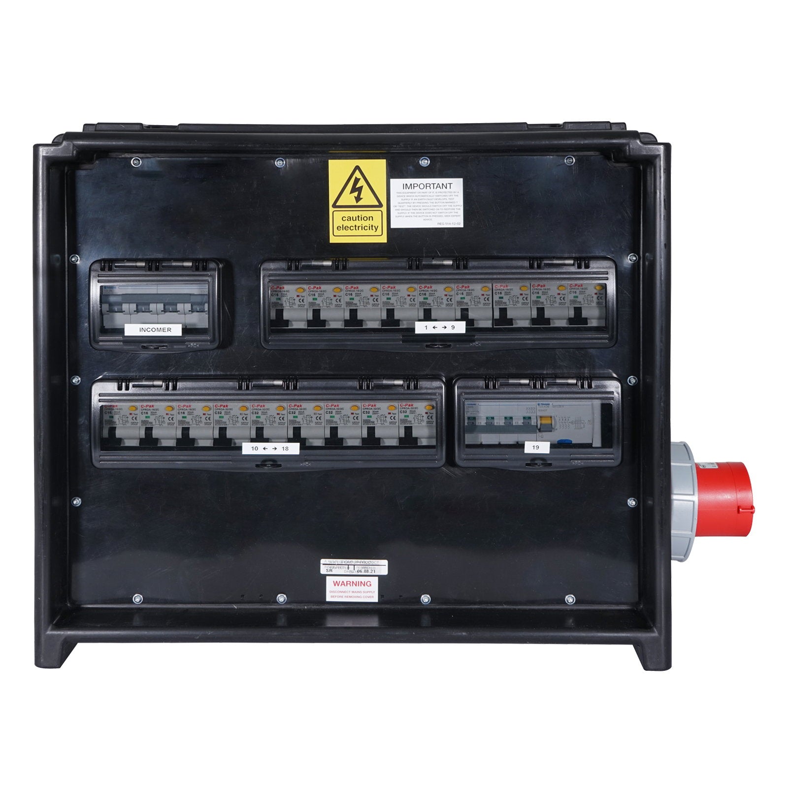 Elumen8 MERZ Distribution Box 125A 3PH to 63A/32A/16A RCBO - Alternate View 1