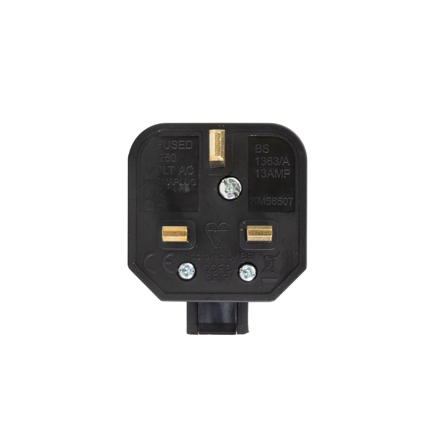 Masterplug 13A HD Mains Plug Black (HDPT13B) - Alternate View 1