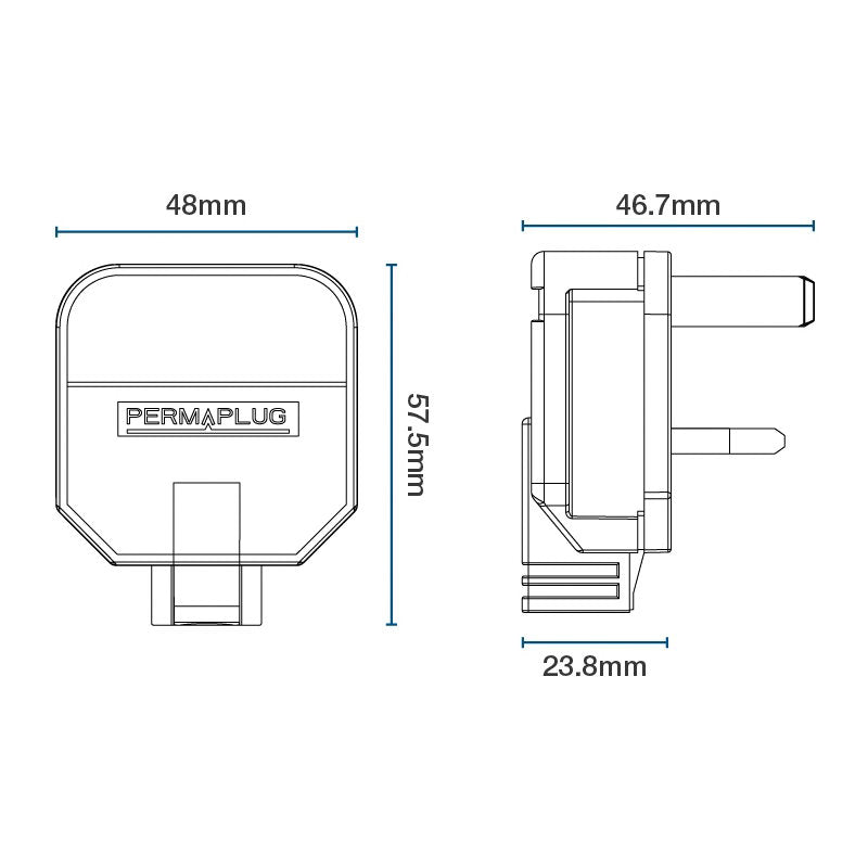 Masterplug 13A HD Mains Plug Black (HDPT13B) - Back Panel and Connections