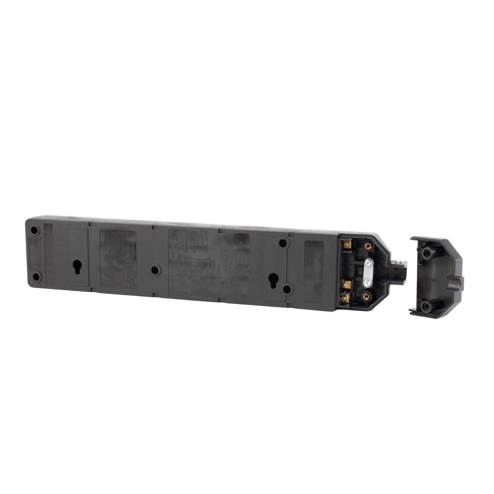 Masterplug 4 Gang 13A HD Mains Socket Black (ELS134B) - Alternate View 1