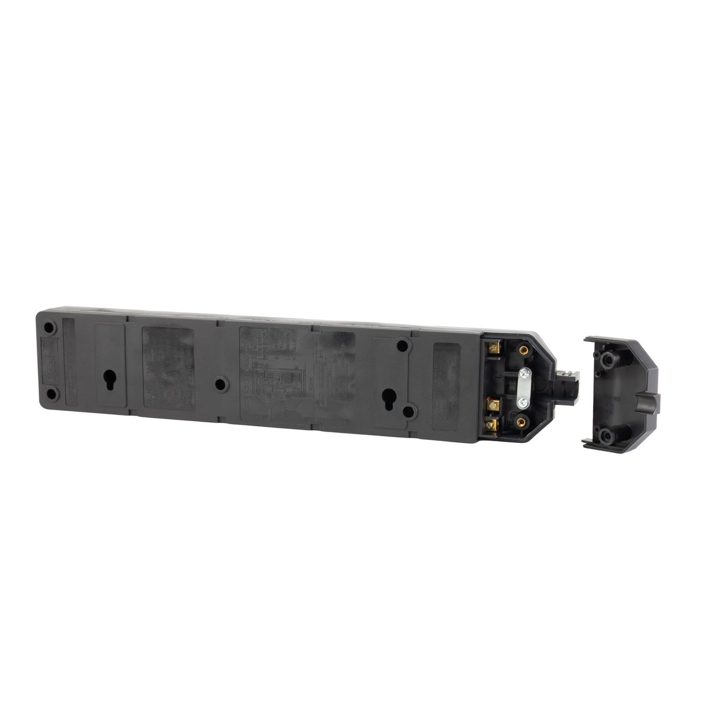 Masterplug 4 Gang 13A HD Mains Socket Black (ELS134B) - Alternate View 1