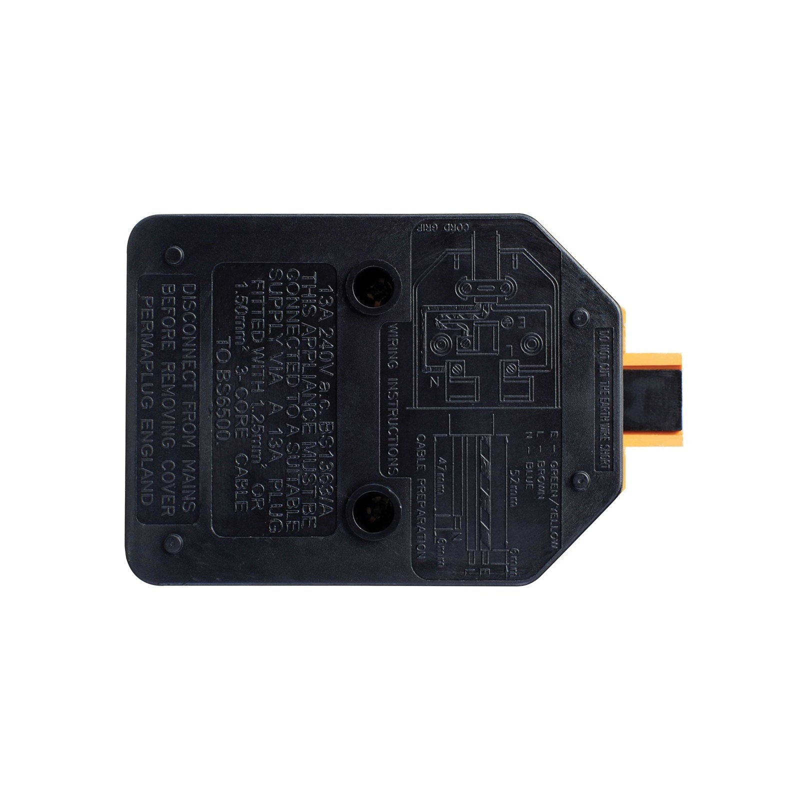 Masterplug 1 Gang 13A HD Mains Socket Orange (ELS13O) - Alternate View 4