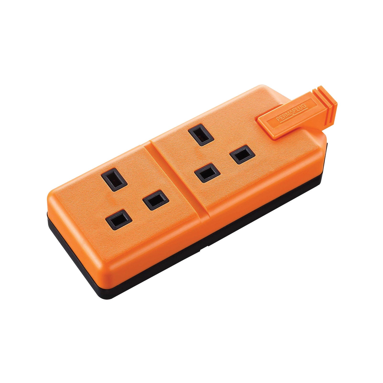 Masterplug 2 Gang 13A HD Mains Socket Orange (ELS132O) - Alternate View 1