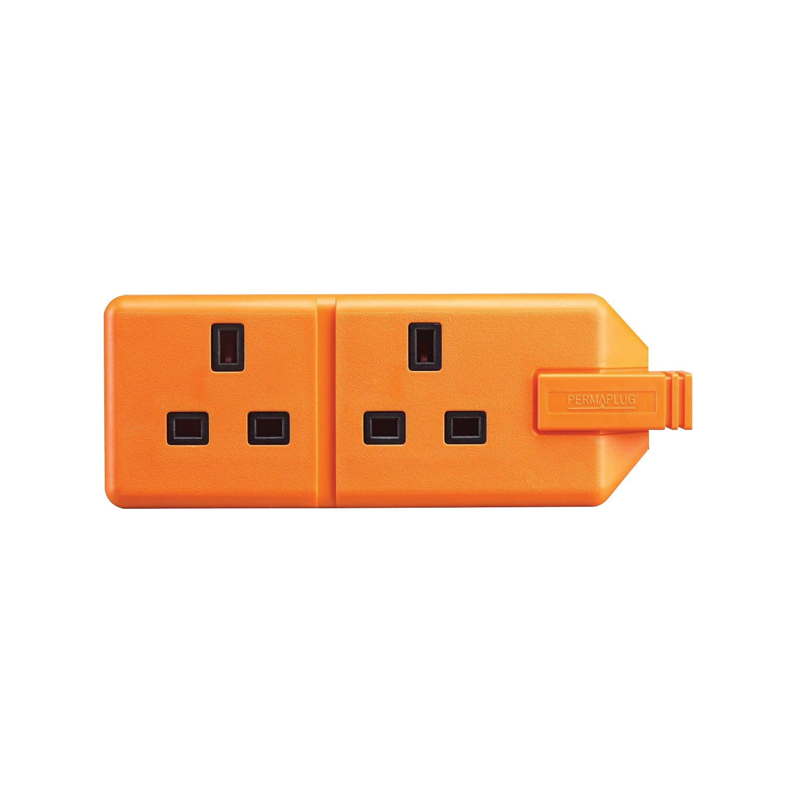 Masterplug 2 Gang 13A HD Mains Socket Orange (ELS132O) - Main View