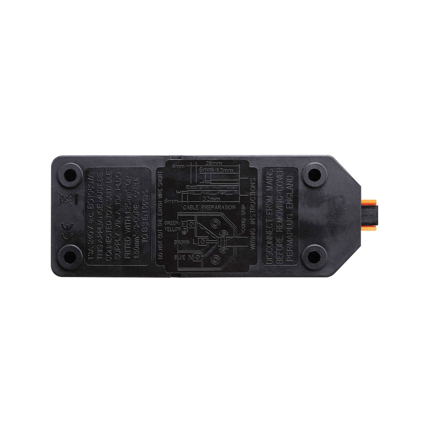 Masterplug 2 Gang 13A HD Mains Socket Orange (ELS132O) - Alternate View 3