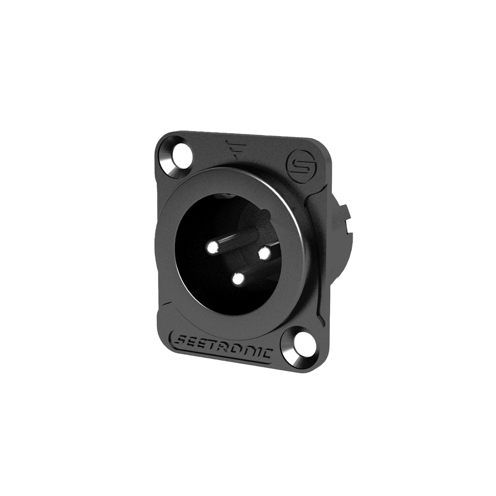 Seetronic XLR 3-Pin Chassis Plug Black (MJ3F2C-B) - Main View