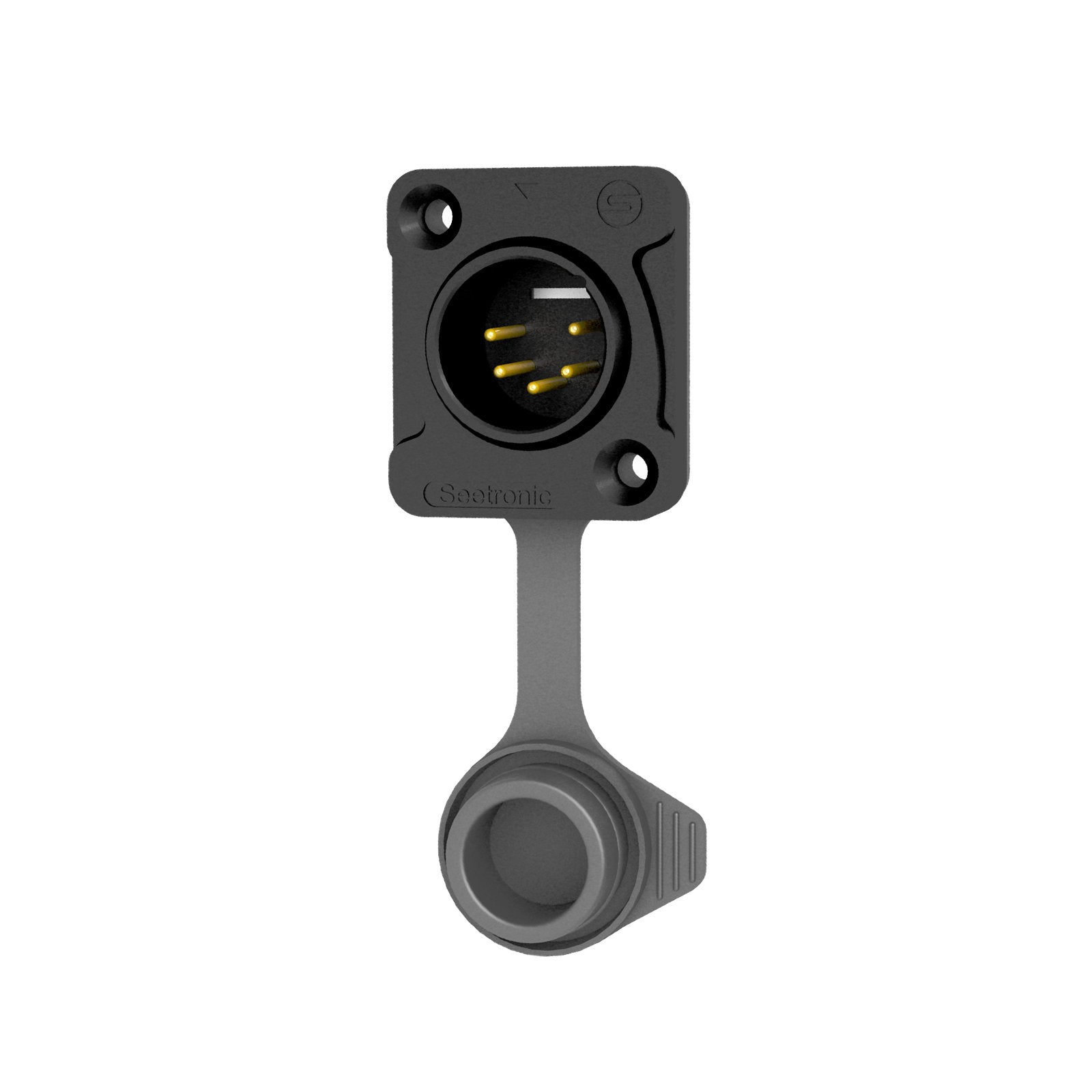 Seetronic XLR IP65 5-Pin Chassis Male Black (J5F2C-W-B-01) - Main View
