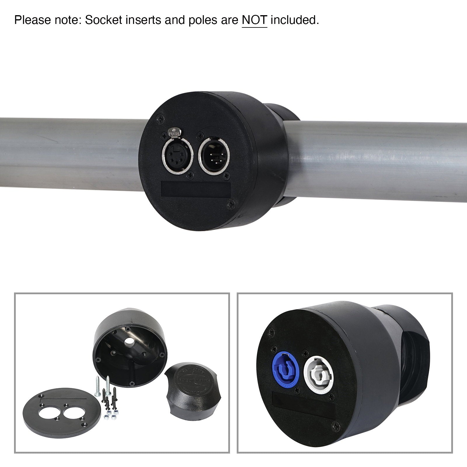 Robolights Black Smart Socket Set for Two D Type (SSS/2XLR/B) - Main View