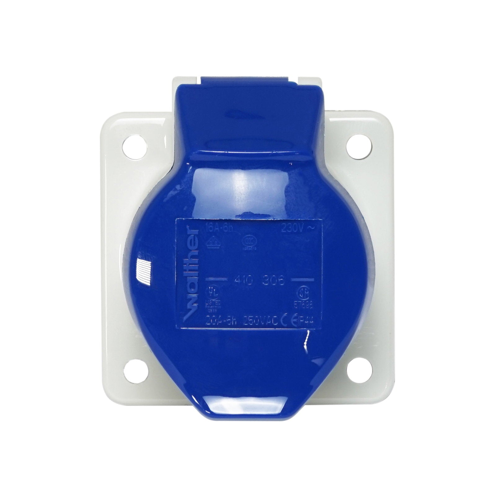 Walther 16A Panel Socket Grey/Blue (410306) - Main View
