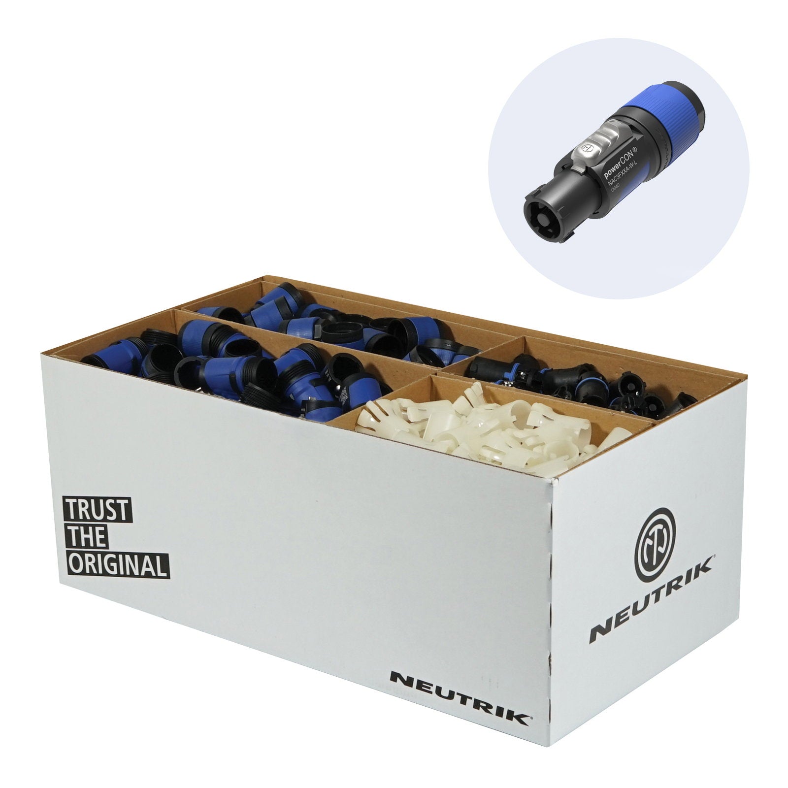 Neutrik powerCON FXX A-type Connector NAC3FXXA-W-L-D (Pack of 100) - Alternate View 3