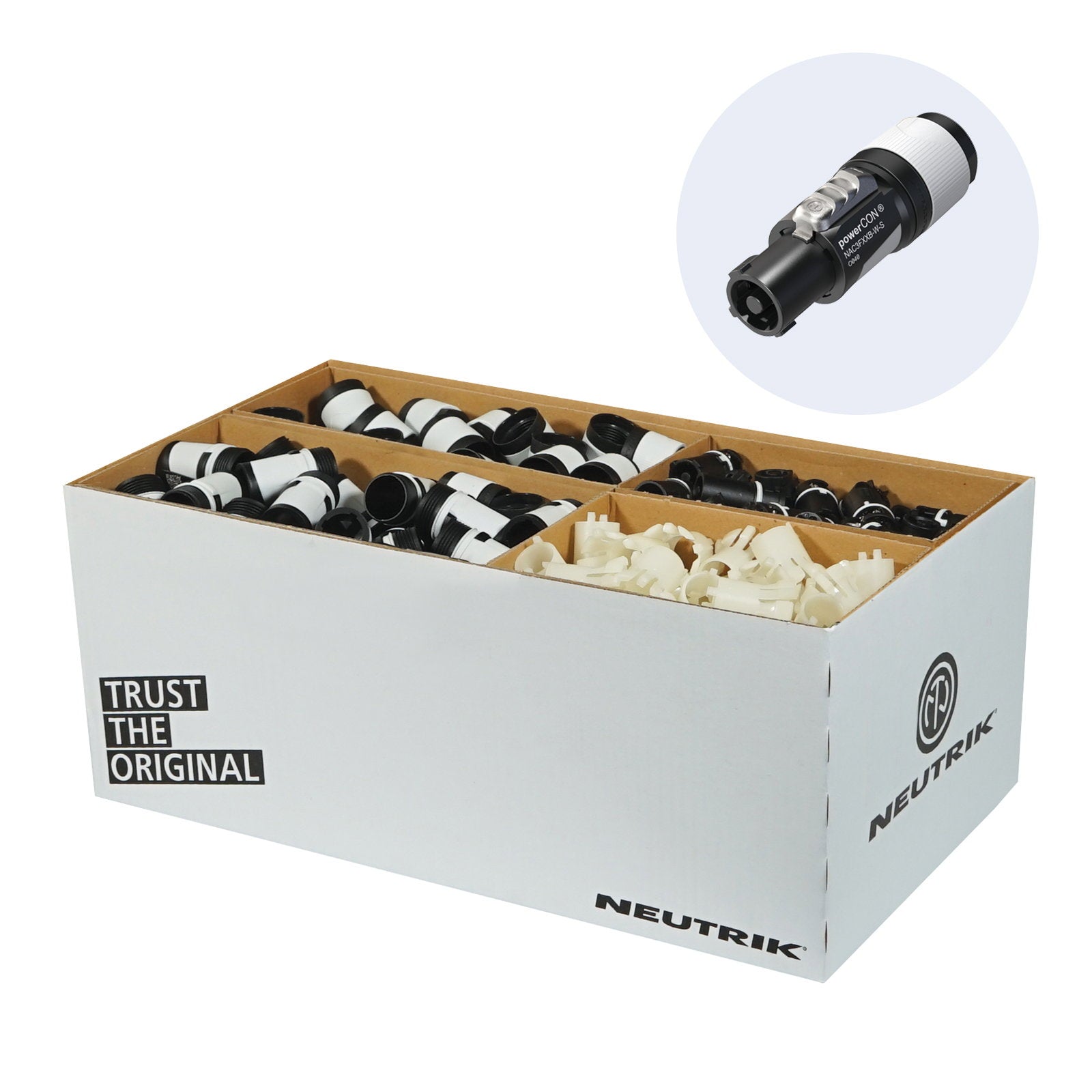 Neutrik powerCON FXX B-type Connector NAC3FXXB-W-S-D (Pack of 100) - Alternate View 3