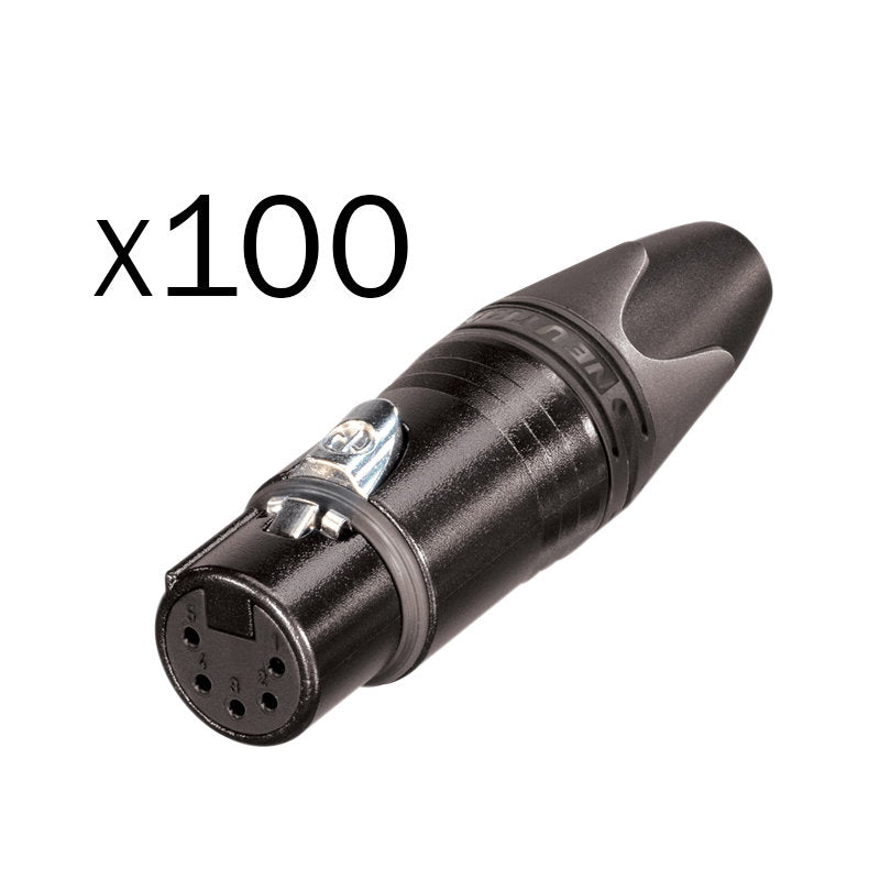 Neutrik XLR 5-Pin Female Socket Black NC5FXX-BAG-D (Pack of 100) - Alternate View 1