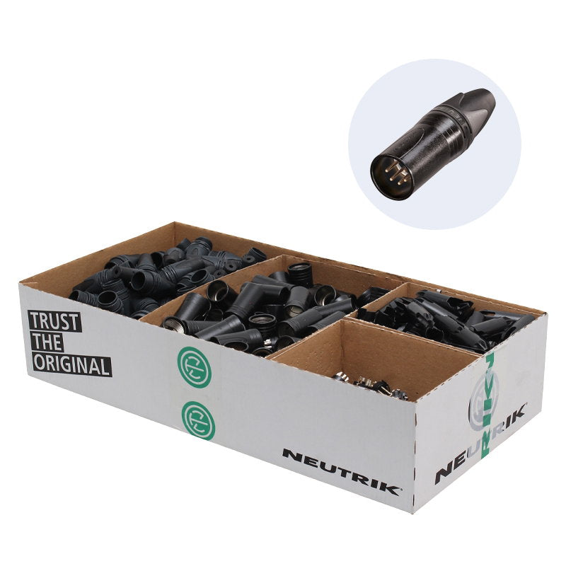 Neutrik XLR 5-Pin Male Plug Black NC5MXX-BAG-D (Pack of 100) - Alternate View 1