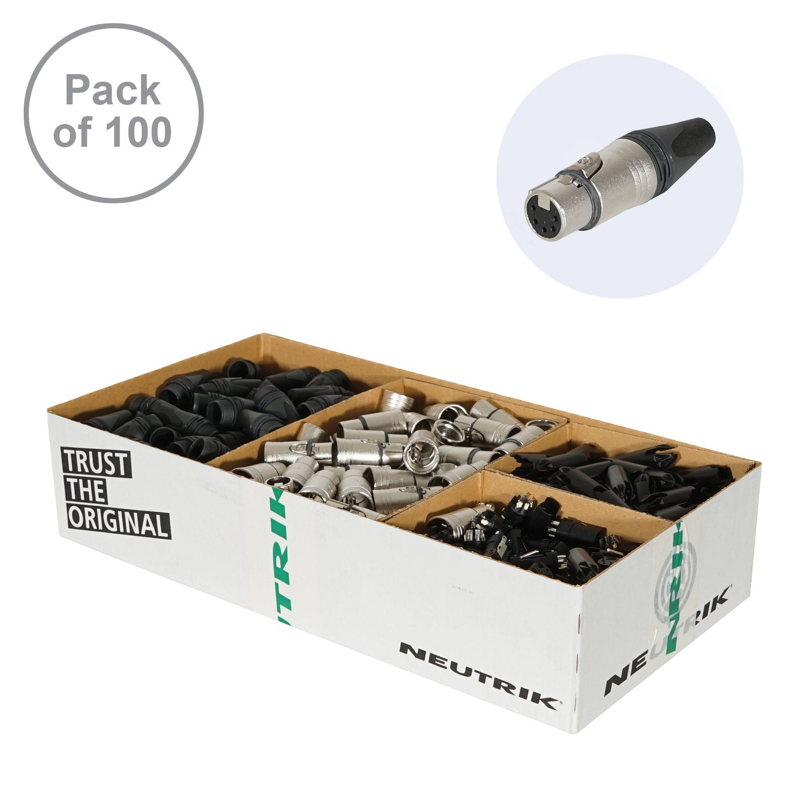 Neutrik XLR 5-Pin Female Socket Pack of 100 (NC5FXX-D) - Alternate View 1