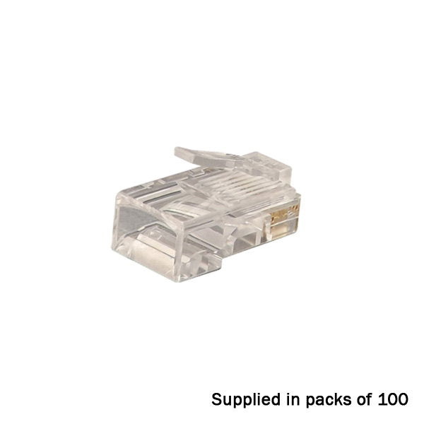 TUK RJ45 Crimp plugs CAT5E/CAT6 Unshielded 50 Micron Pack of 100 - Alternate View 1