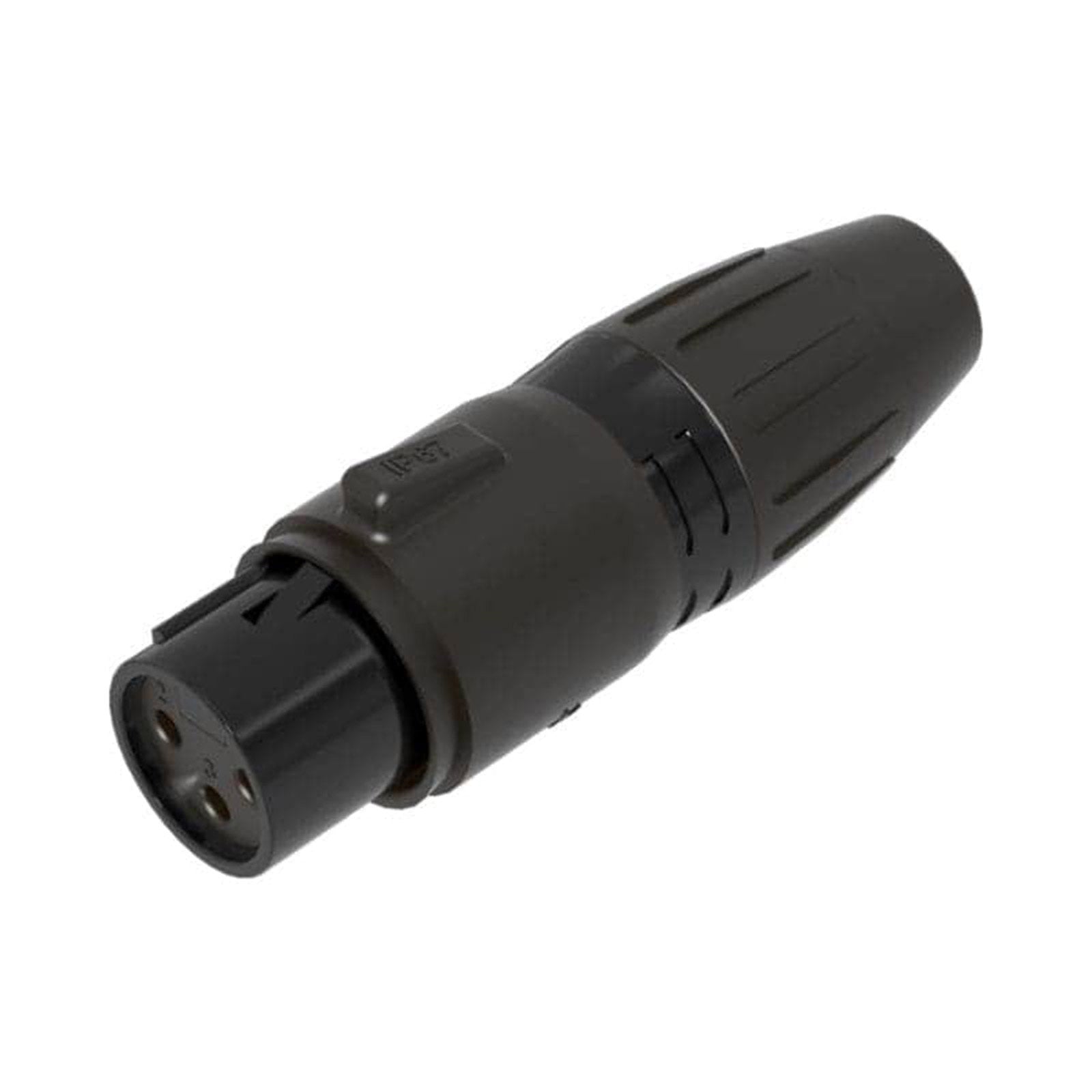 Seetronic 3-Pin Female XLR IP67 Black SCWF3-B-67 - Main View