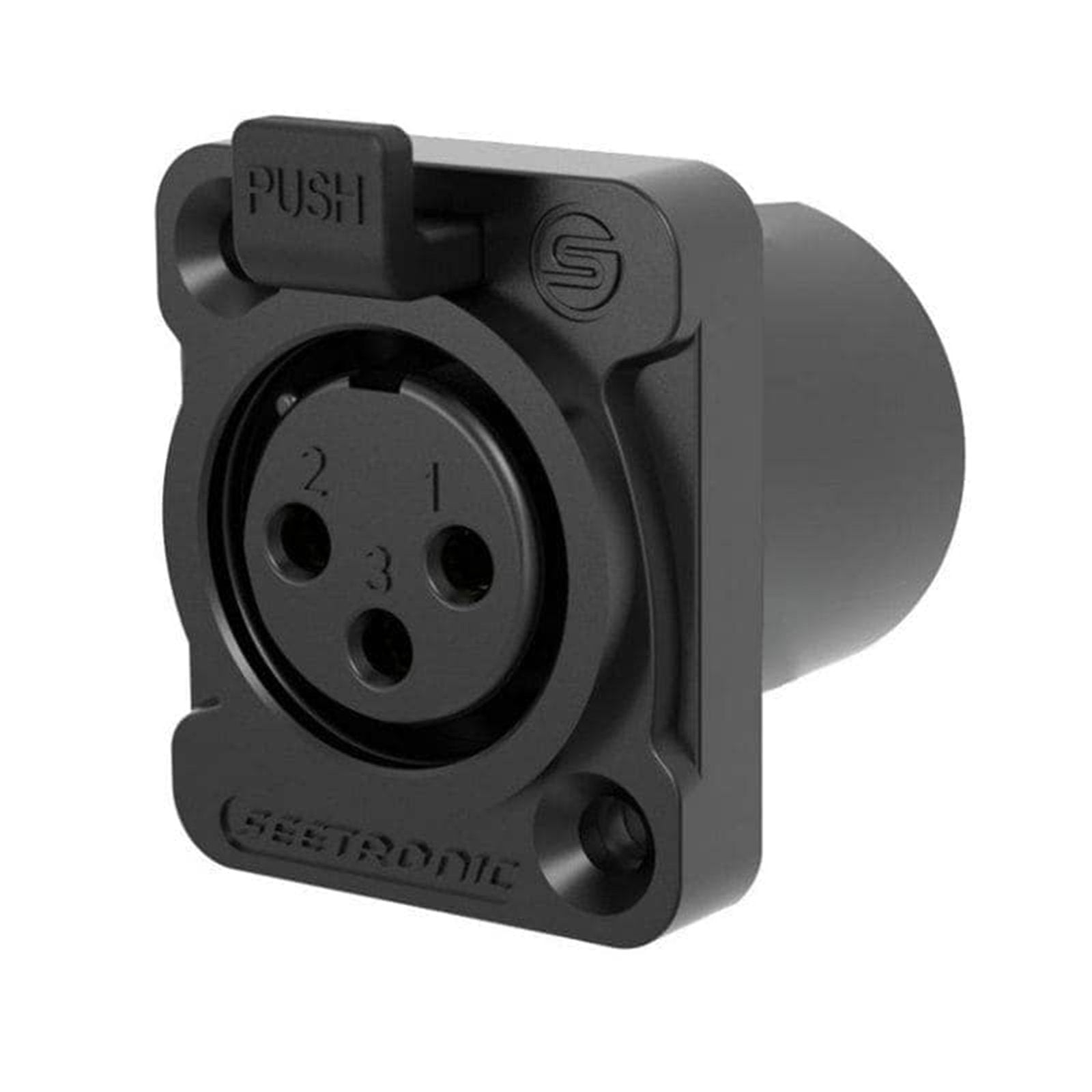 Seetronic XLR IP67 3-Pin Chassis Female Black K3F2C-W-B-67 - Main View