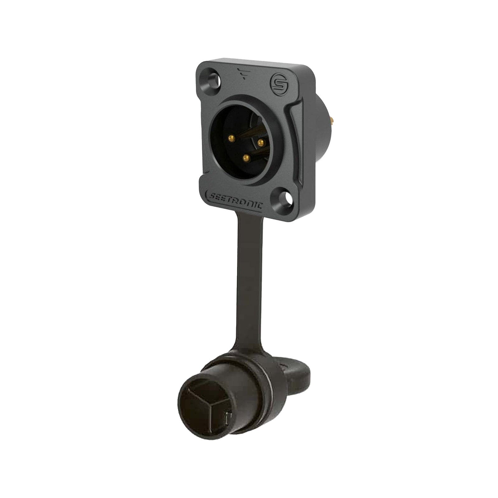 Seetronic XLR IP67 3-Pin Chassis Male Black J3F2C-W-B-67 - Back Panel and Connections