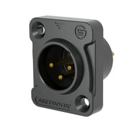 Seetronic XLR IP67 3-Pin Chassis Male Black J3F2C-W-B-67 - Main View