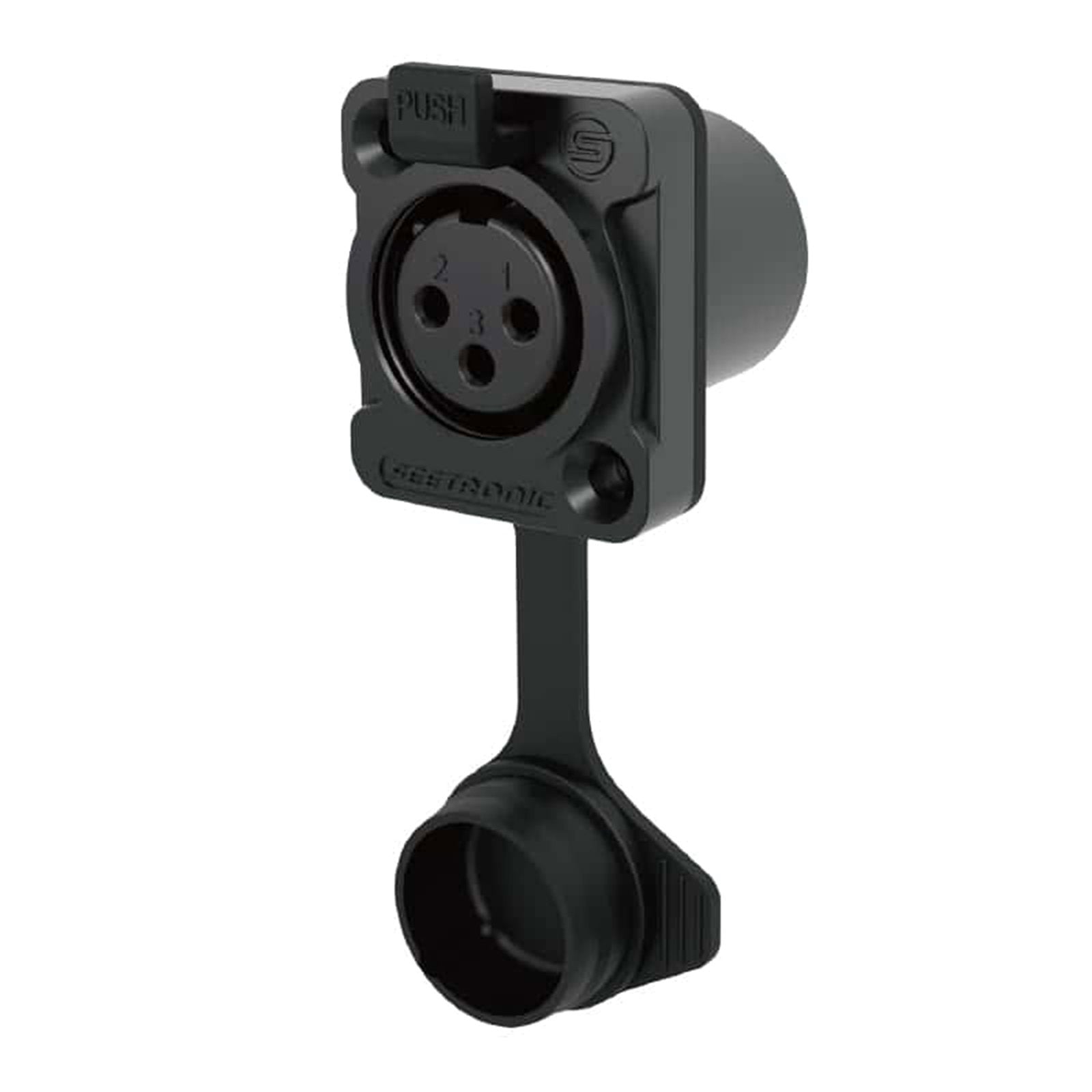 Seetronic XLR IP65 3-Pin Chassis Female Black K3F2CWB - Main View