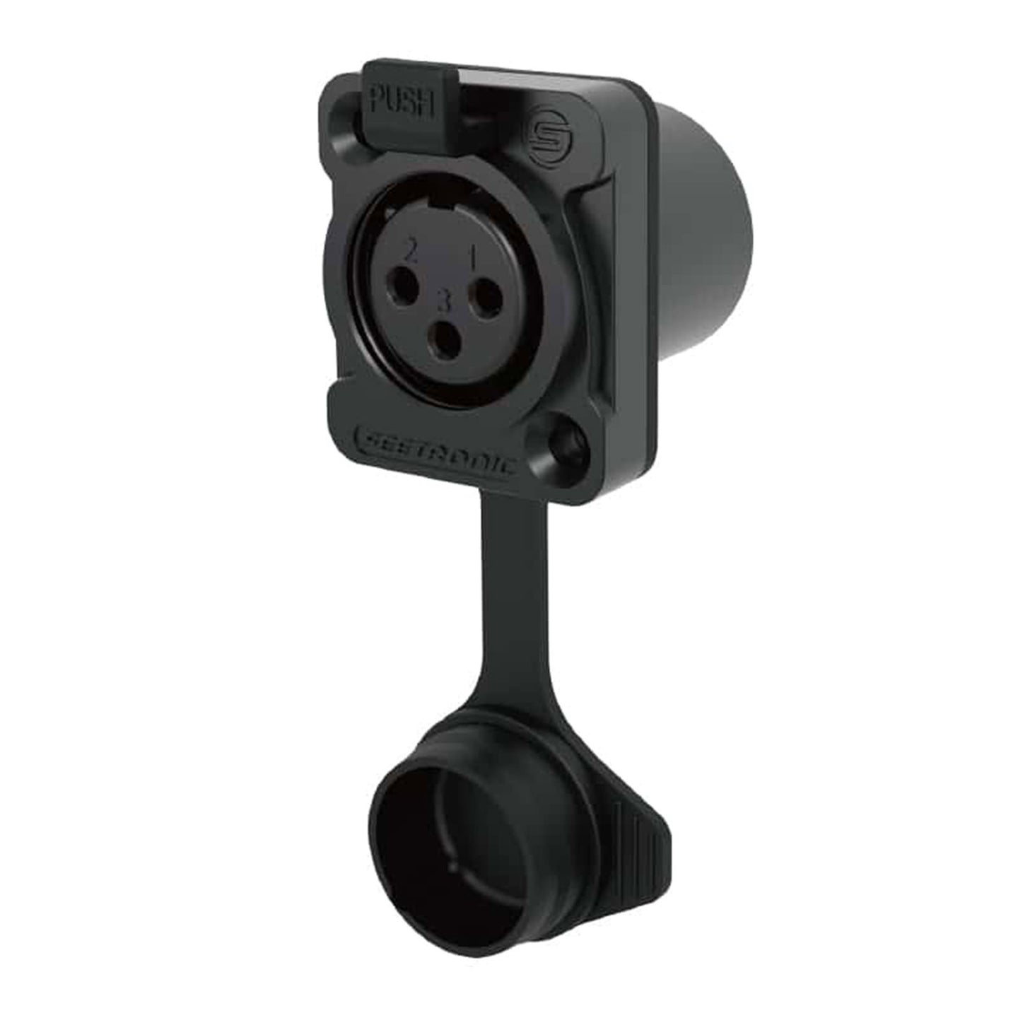 Seetronic XLR IP65 3-Pin Chassis Female Black K3F2CWB - Main View