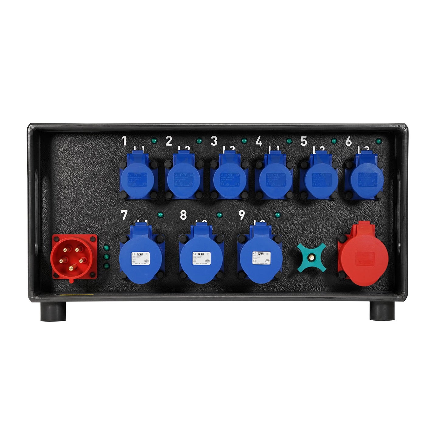 Elumen8 Distribution Unit 32A 3PH 3x 32A 1PH 6x 16A Out - Back Panel and Connections