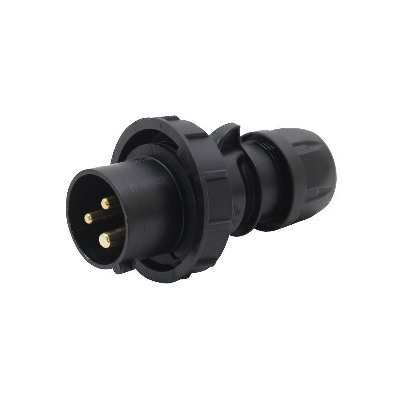 PCE 16A 230V IP67 2P+E Black Plug (0132-6X) - Main View