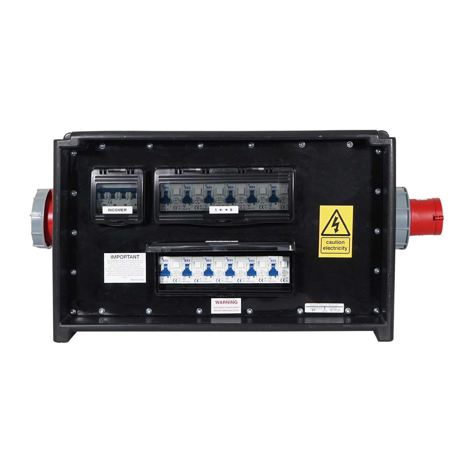 Elumen8 MERZ Distribution Box 63A 3PH In/Thru to 32A/16A RCBO - Main View