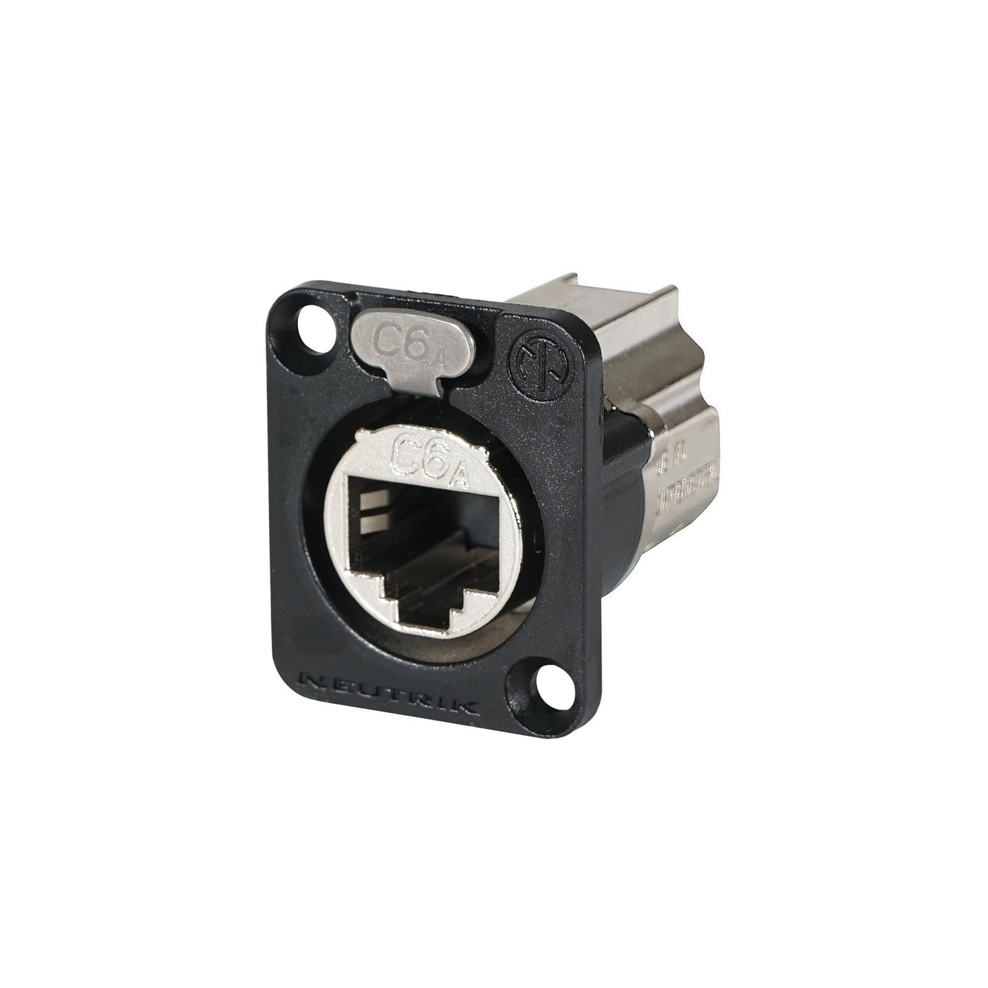Neutrik etherCON CAT6A Feedthrough Panel Connector Black (NE8FDX-P6-B) - Alternate View 1