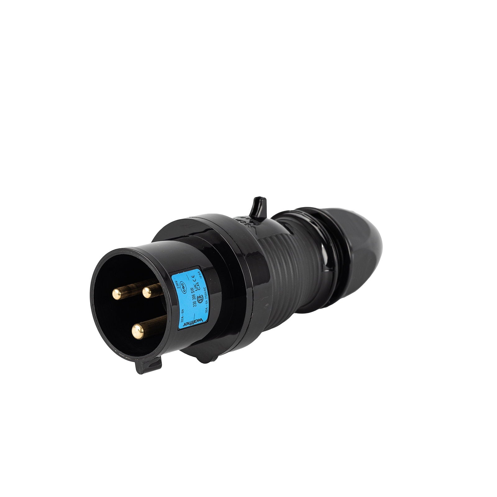 Walther 32A 230V 2P+E Black Plug 230306SW - Main View