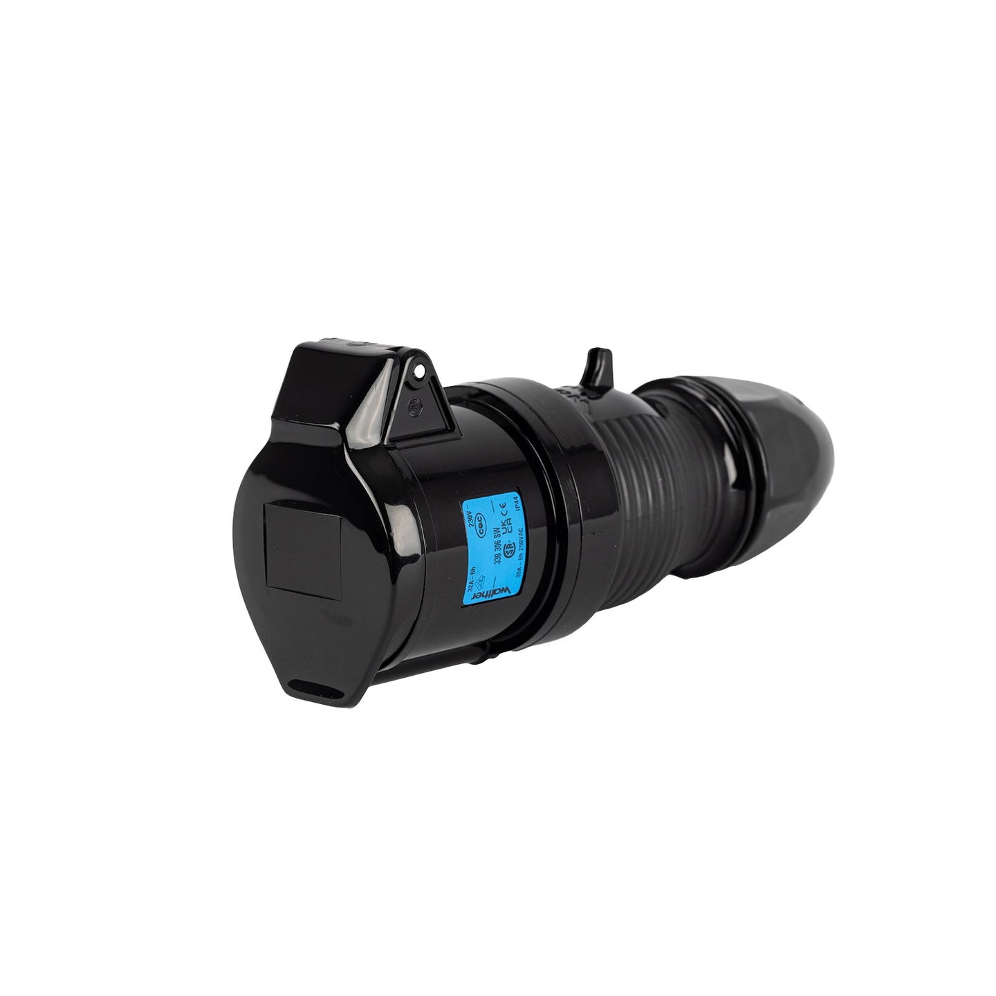 Walther 32A 230V 2P+E Black Plug 330306SW - Main View