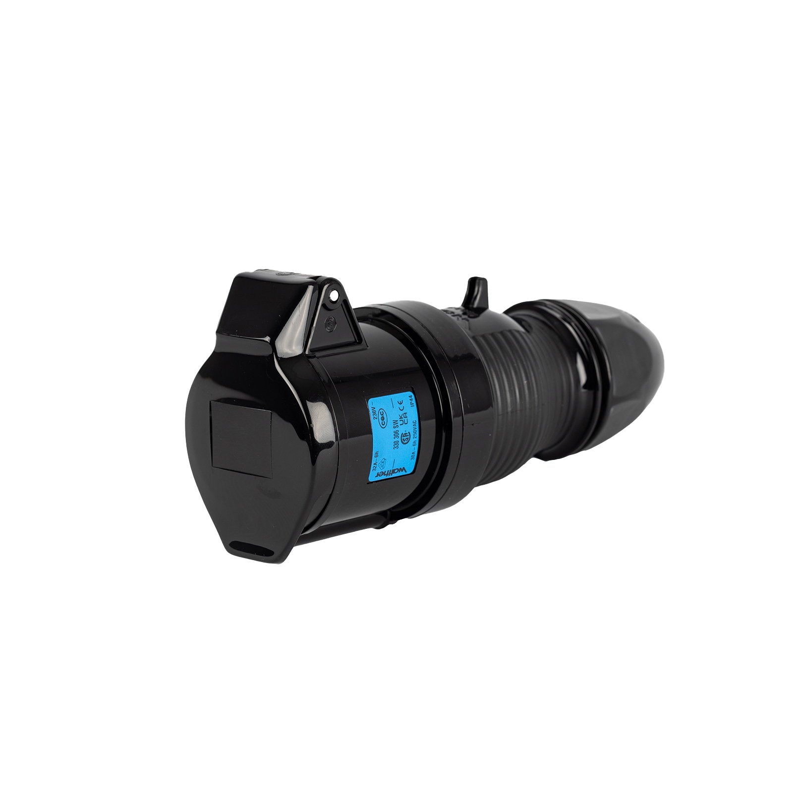 Walther 32A 230V 2P+E Black Plug 330306SW - Main View
