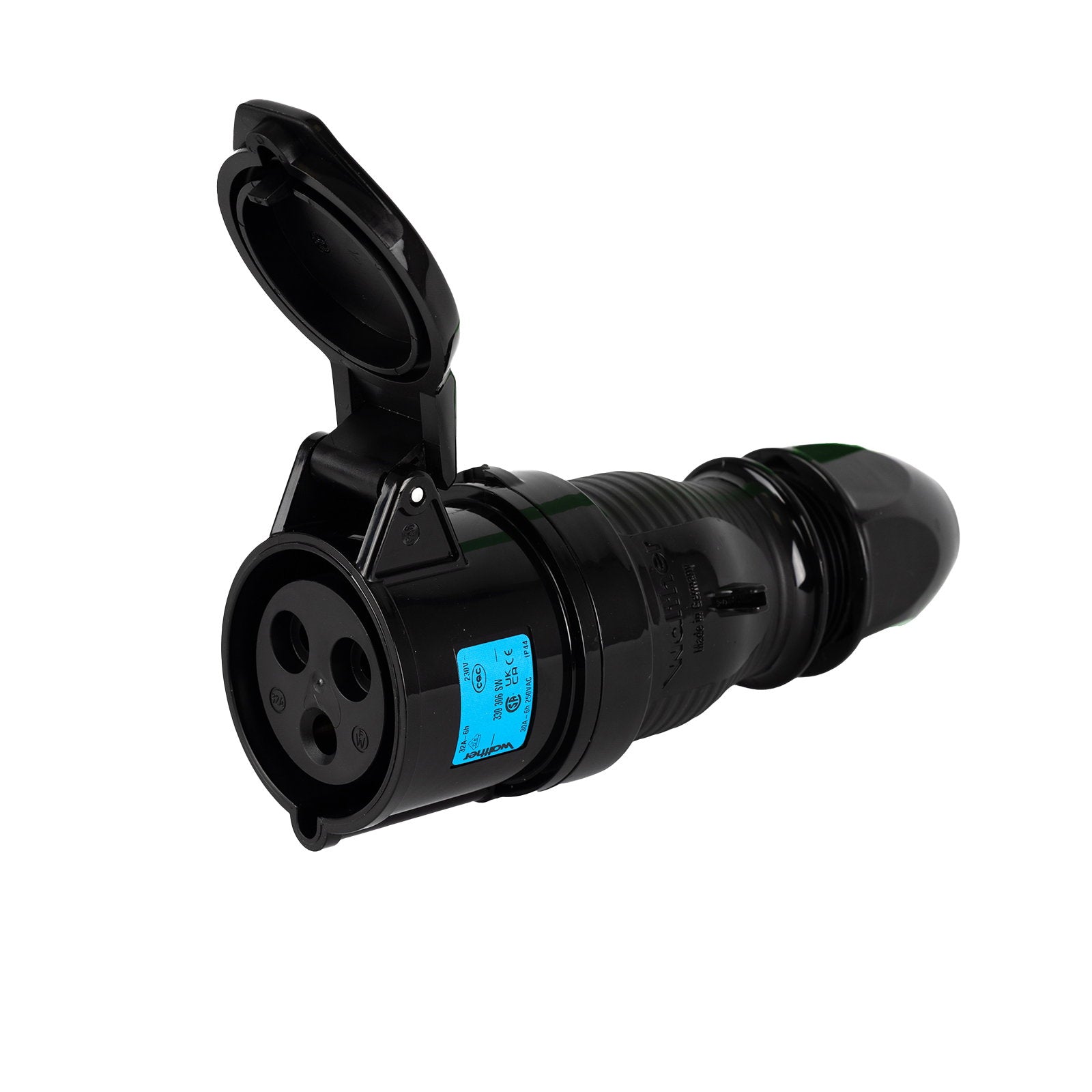Walther 32A 230V 2P+E Black Plug 330306SW - Alternate View 1
