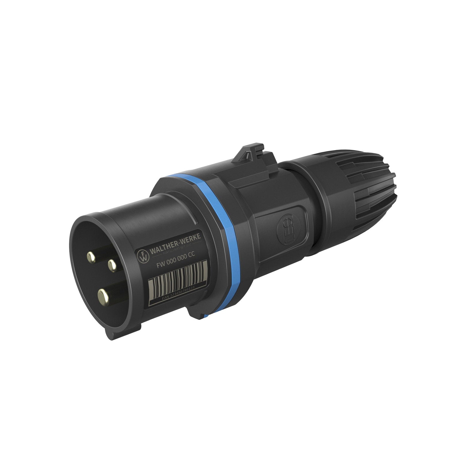 Walther 16A 230V 2P+E Black Plug FW211306SK  - Main View