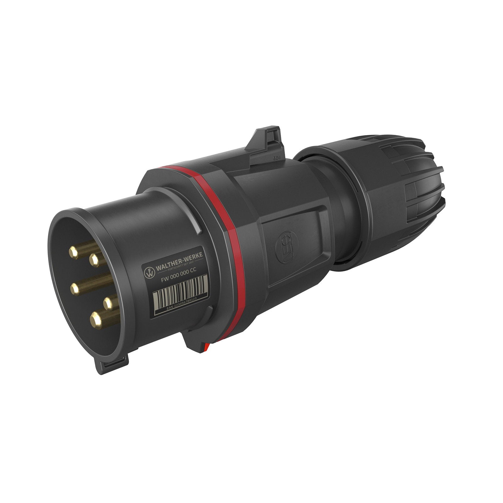 Walther 32A 415V 2P+E Black Plug FW231506SK  - Main View