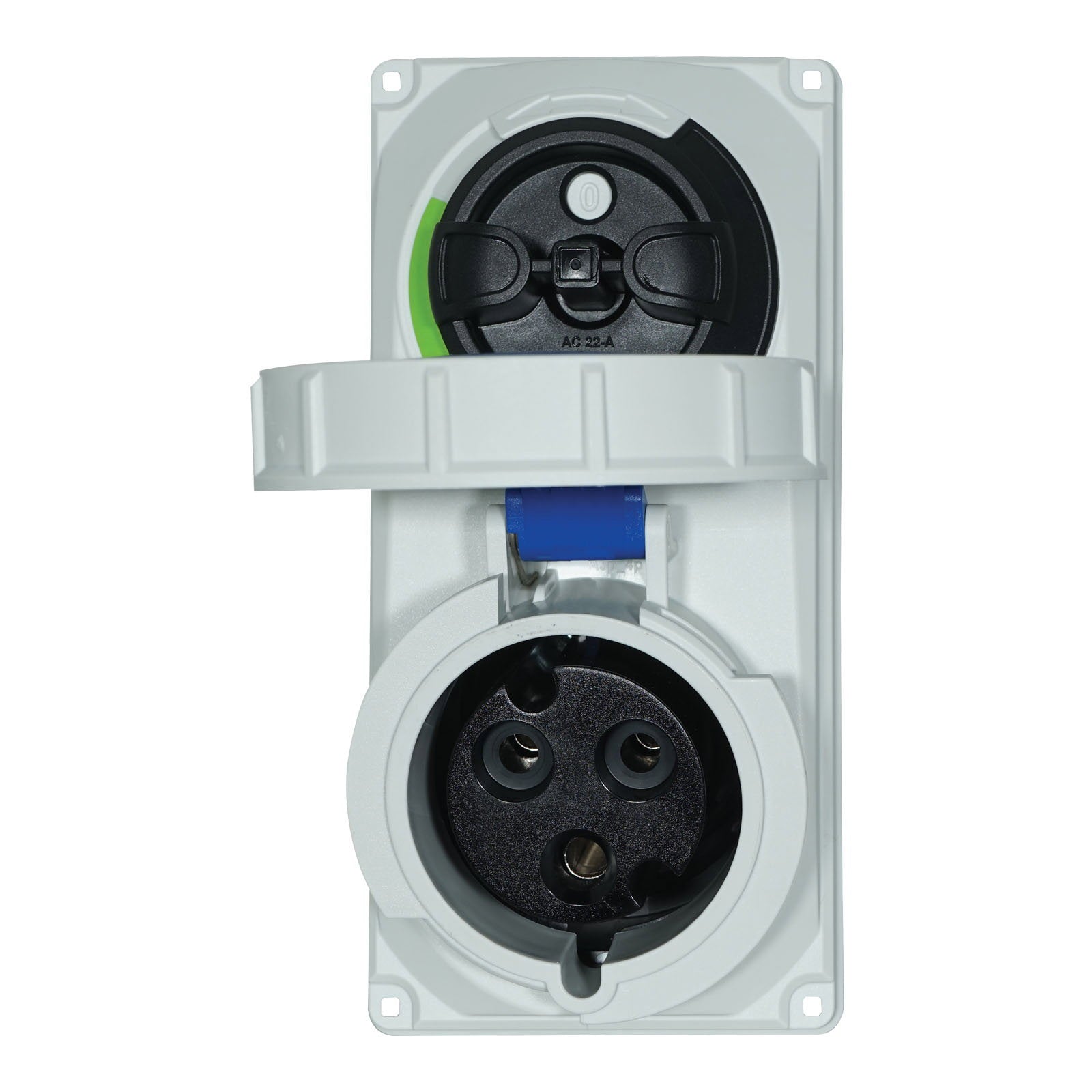 PCE 32A 230V 2P+E IP67 Switched Interlock Socket (61232-6) - Alternate View 1